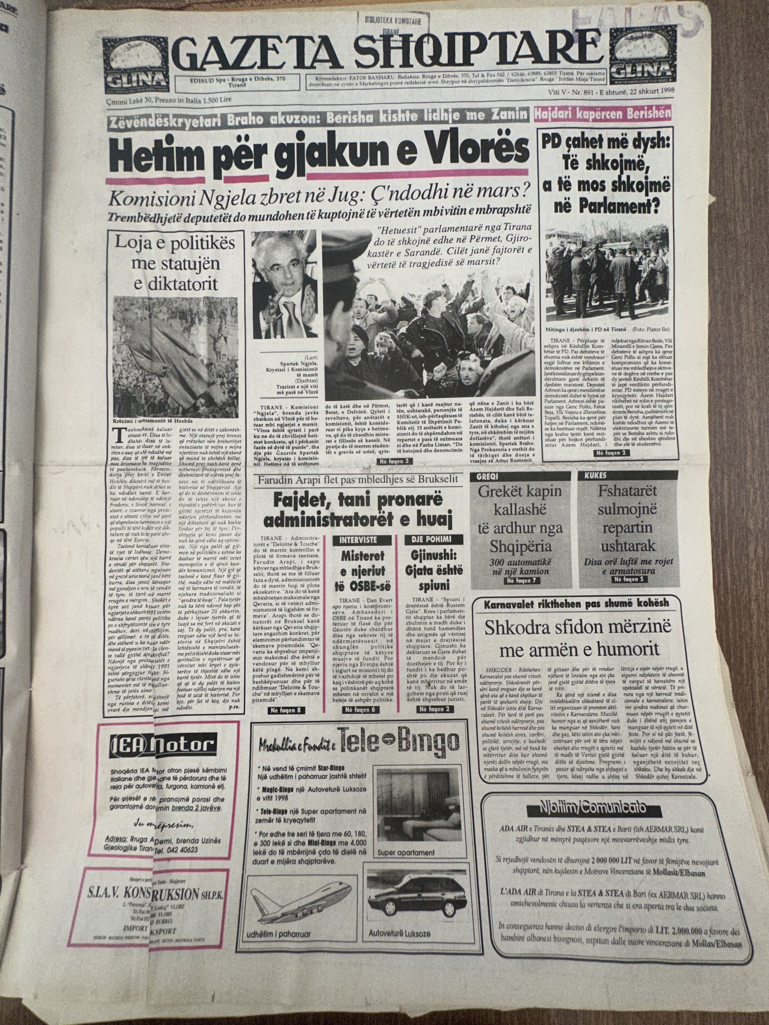 Gazeta Shqiptare 1998-09-22